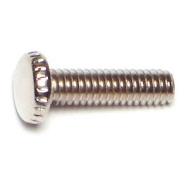 Midwest Fastener Thumb Screw, #8-32 Thread Size, Knurled, Nickel Plated Steel, 5/8 in Lg, 25 PK 76145